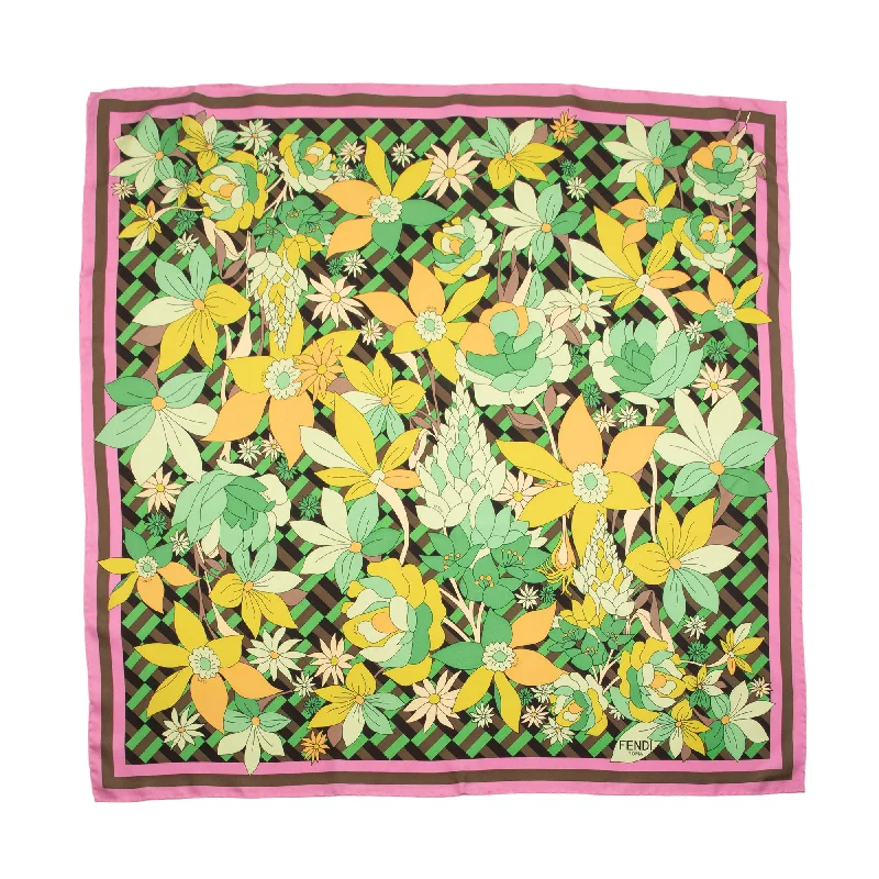 Fendi Silk Floral 90cm Scarf (SHF-Bfg7Q0)