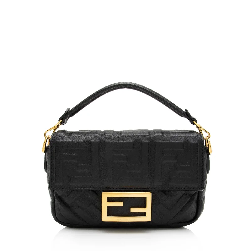 Fendi FF Embossed 1974 Mini Baguette Shoulder Bag (SHF-st6LPG)