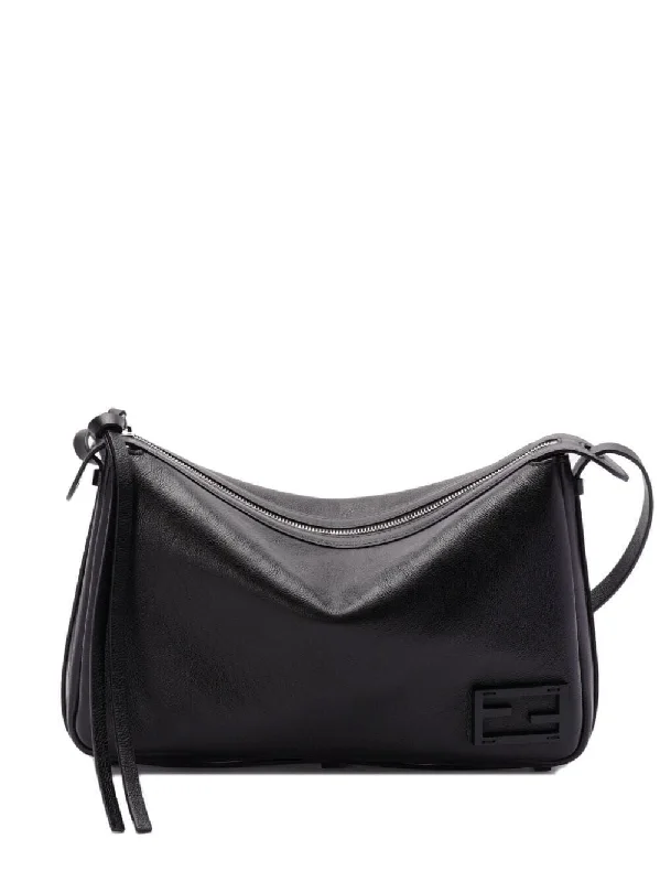 FENDI Simply Chic Black Handbag with Embossed Logo