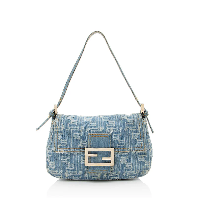 Fendi Denim Mini Baguette Shoulder Bag (SHF-19915)