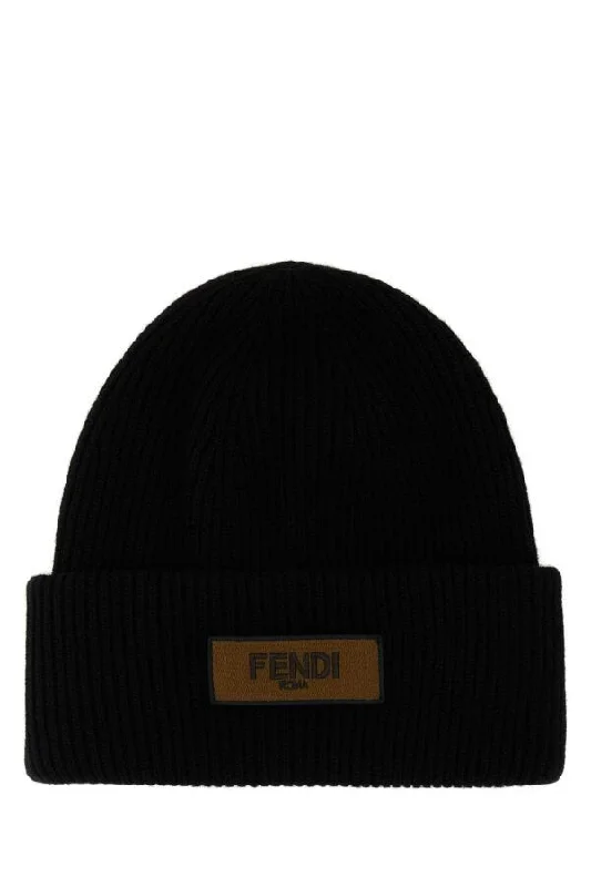 Fendi Man Black Wool Beanie Hat