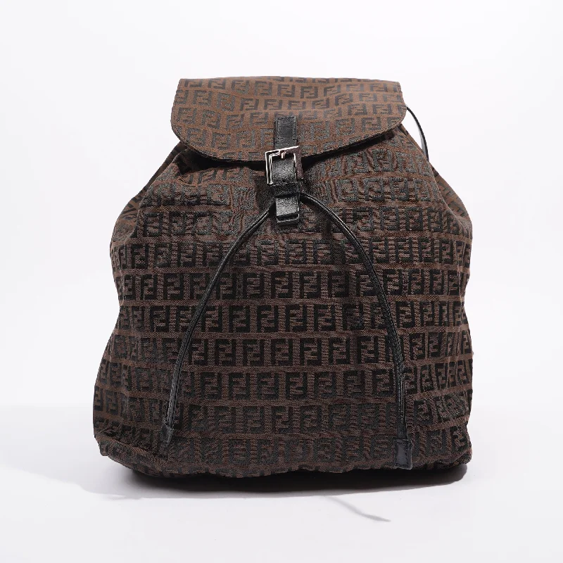 Fendi Womens Zucca Backpack Brown